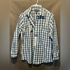 4/$25 bundle deal- Kirkland Signature Blue and White Casual Button Down Shirt